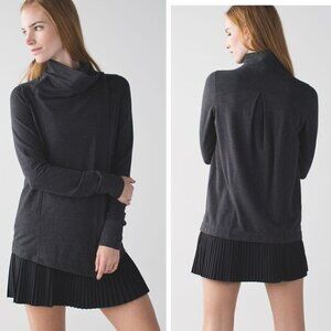 Lululemon Heathered Black Coast Wrap Sweater Jacket - 37320